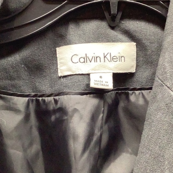 Calvin Klein Size 6 Women's Charcoal Blazer Preloved - Picture 3 of 8